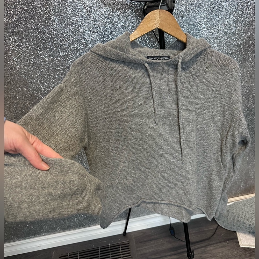 Brandy Melville - Gray Hooded Sweater